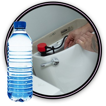 Plumbing Hacks: water bottle toilet tank