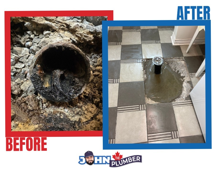 Basement Floor Drain Backup in Stittsville