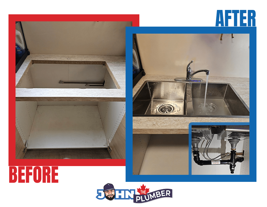 New kitchen faucet installation during a renovation in Ottawa