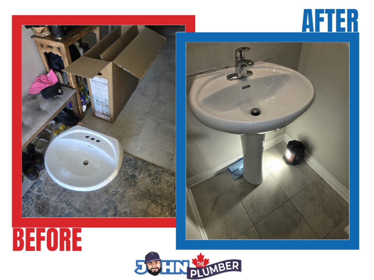 Pedestal sink installation in Nashdale