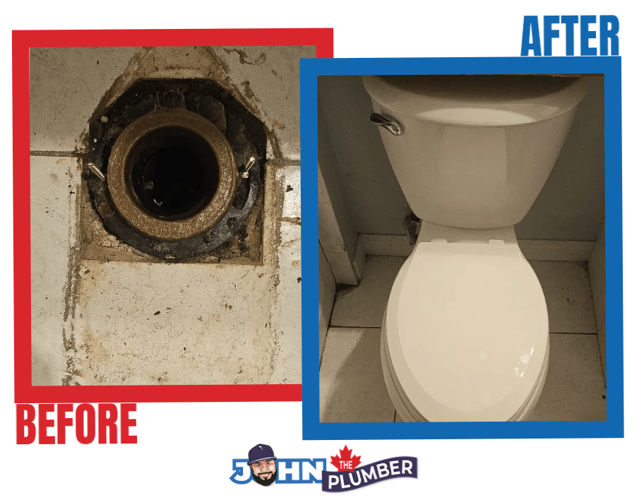 Toilet flange repair completed in Roseland, Burlington