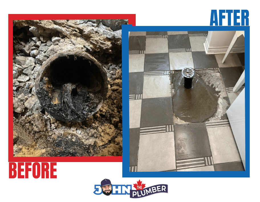 Professional clogged floor drain cleaning in York
