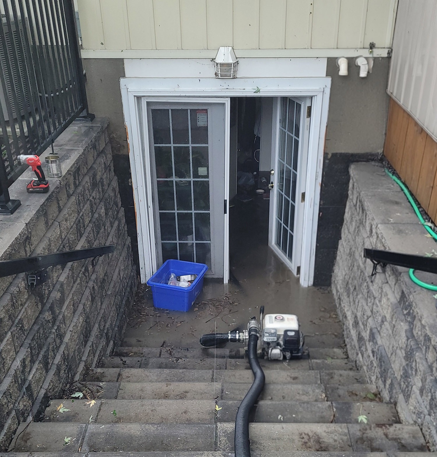 Basement with standing water