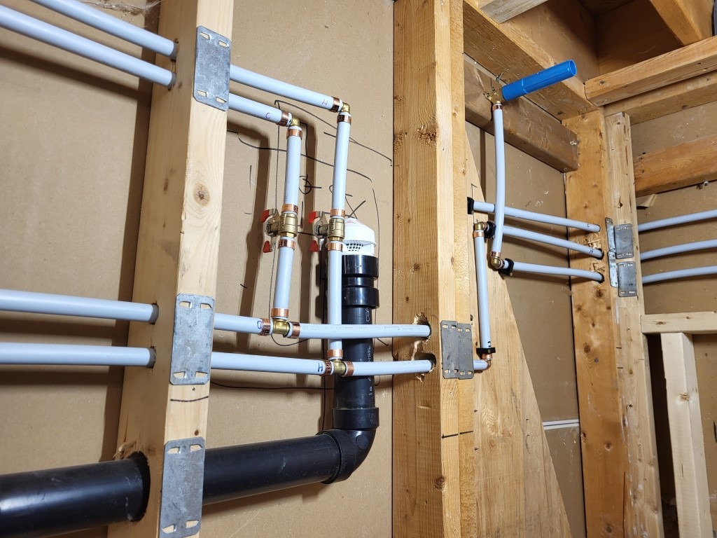 Plumbing rough-in work during a renovation in Ottawa