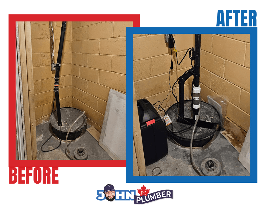 Battery backup sump pump installation in Ottawa