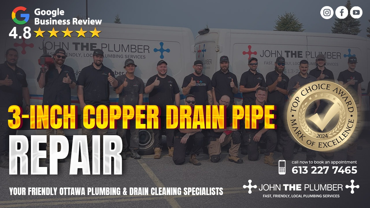 Repairing 3-Inch Copper Drain Pipe in Drop Ceiling with Repair Couplings