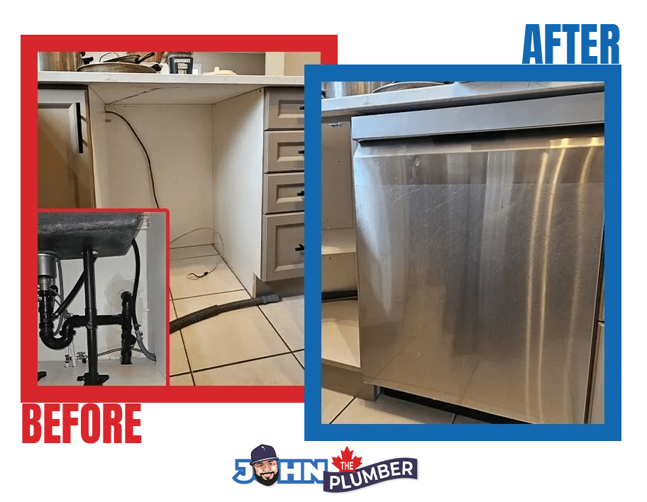 Before and After Dishwasher Installation