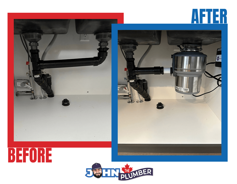 Before and After Garbage Disposal Installation Toronto