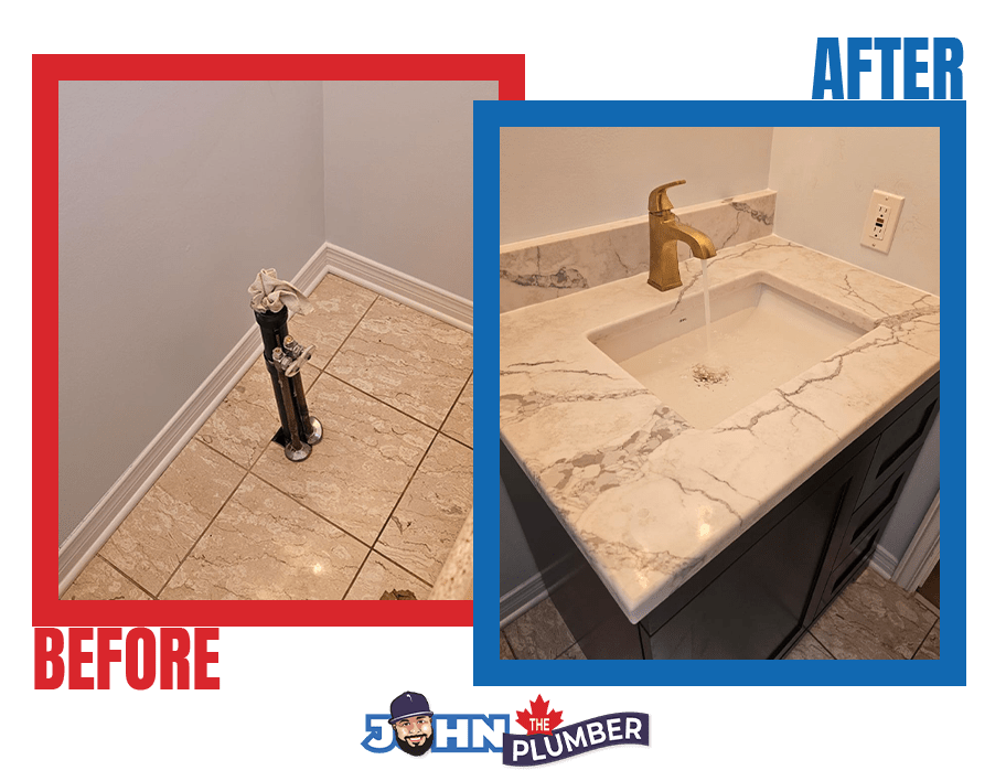 before and after vanity