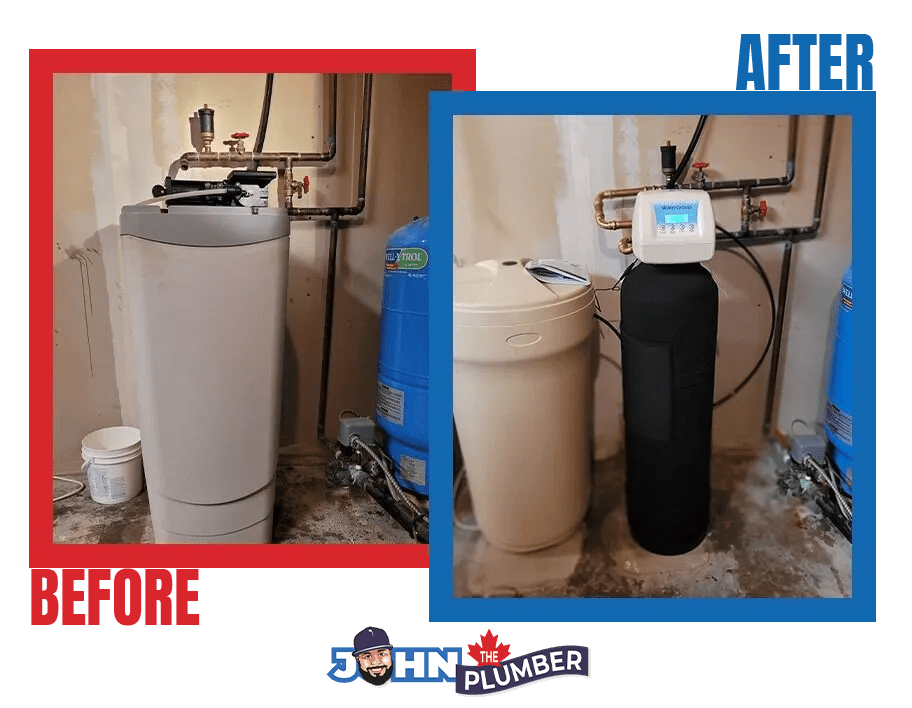 Water softener installation, before and after, by John The Plumber