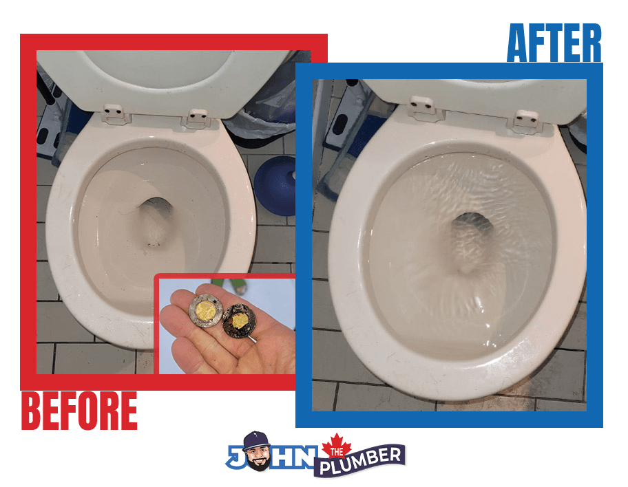 before and after drain cleaning markham