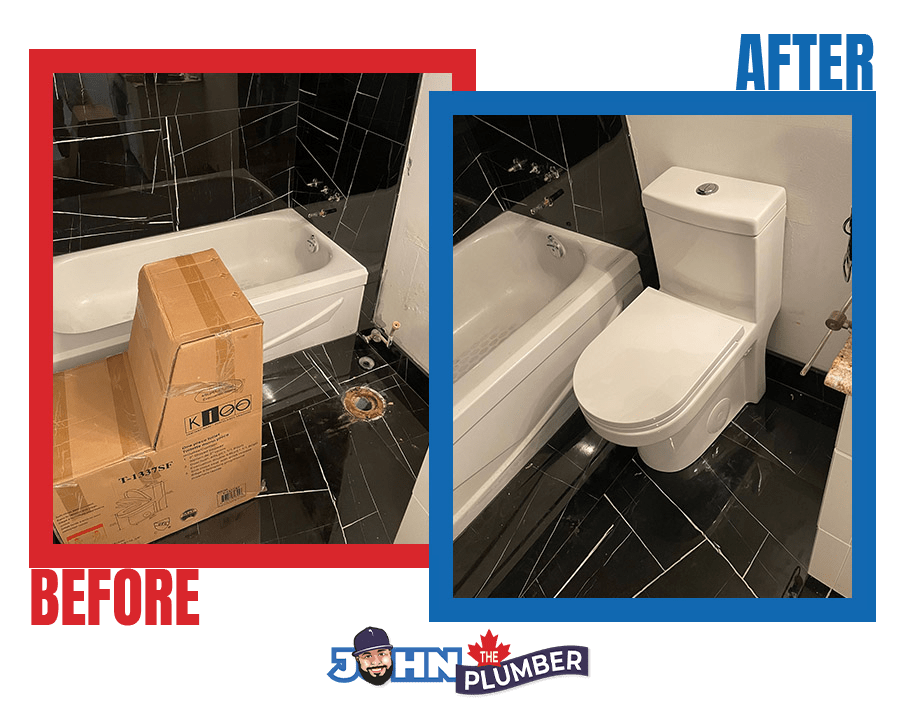 before and after toilet installation toronto