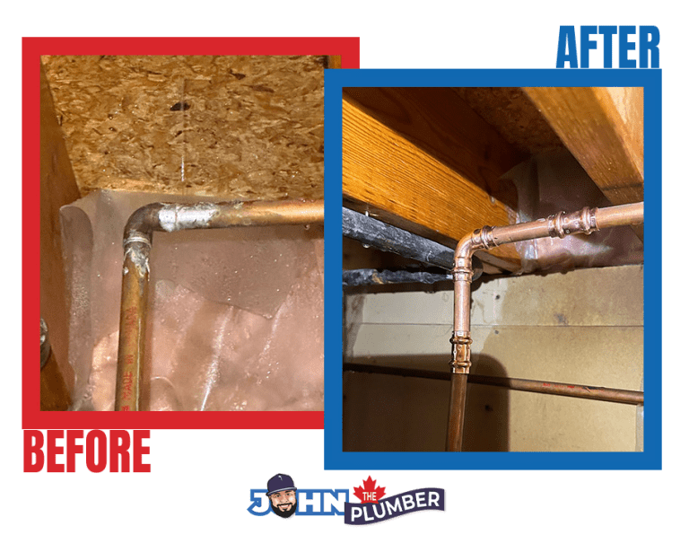 before and after leak repair downtown toronto
