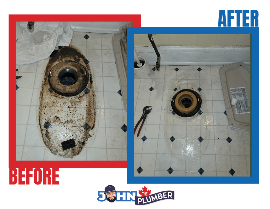 Leaking toilet flange repair completed by John The Plumber