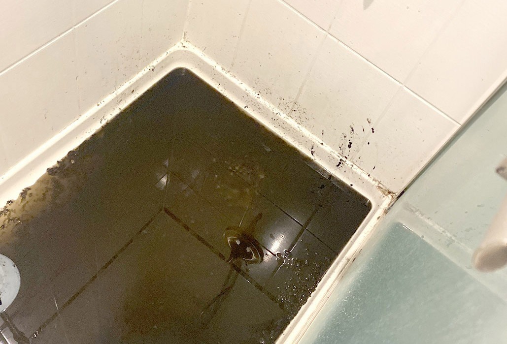 Drain backup and clogged floor drain