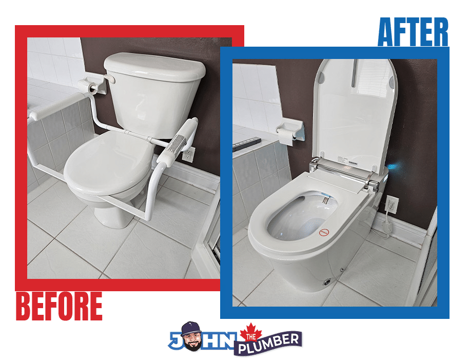 Before and after toilet installation and replacement in Niagara Falls