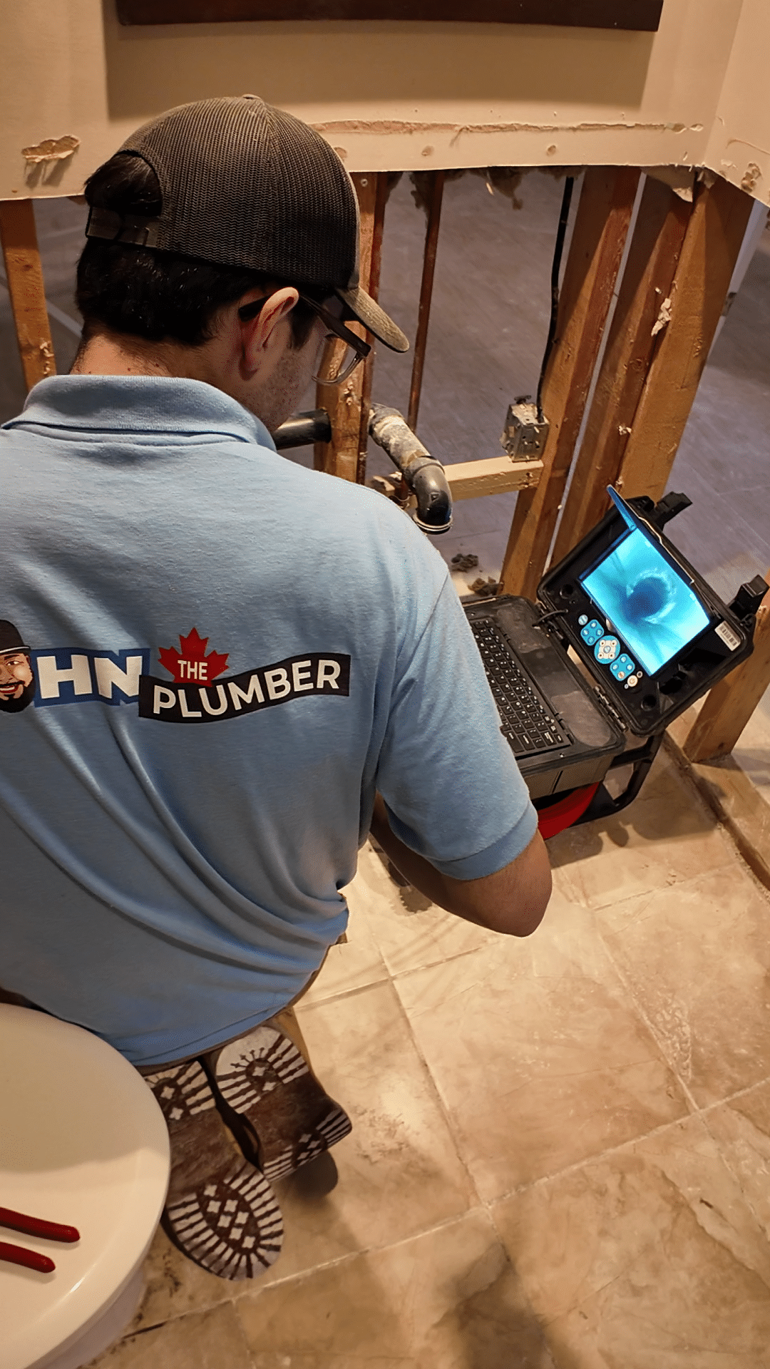 Drain camera inspection equipment used to inspect a drain line